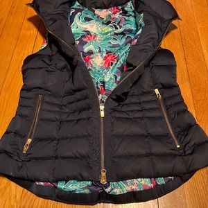 Lilly Pulitzer Navy Puffer Vest